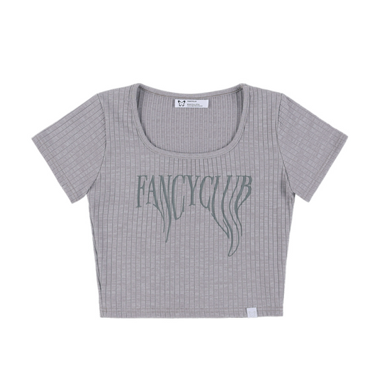 TYPO BASIC U-NECK TEE  WARM GRAY