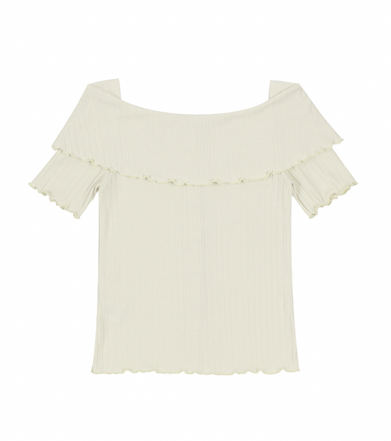 HEIDI KNITTED OFF-SHOULDER BEIGE