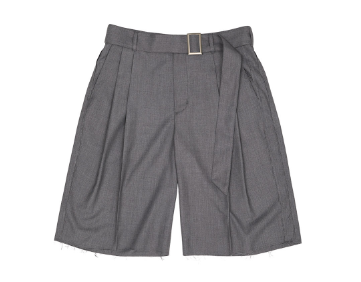 CUT-OUT SHORT PANTS GREY