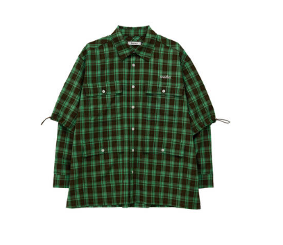 LAYERED CHECK SHIRTS GREEN