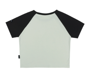 ROUGH RAGLAN CROP TEE BLACK