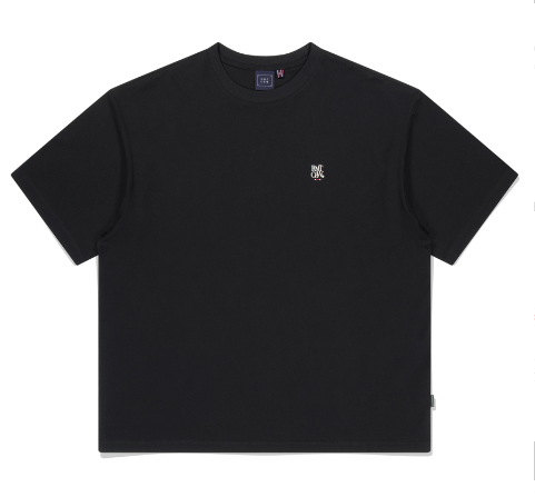 BACK POINT BLUE FLOWER TEE SHIRT BLACK