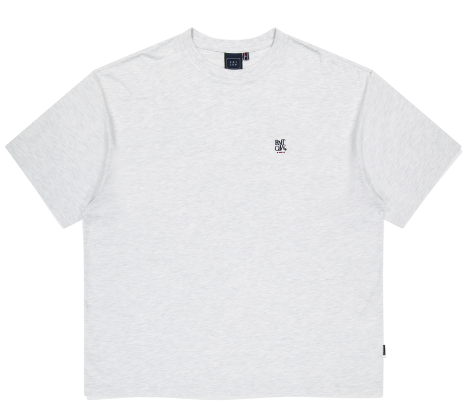 BACK POINT BLUE FLOWER TEE SHIRT LIGHT GREY