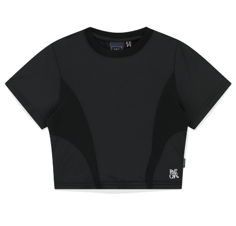 BASIC CROP SPORT JERSEY BLACK