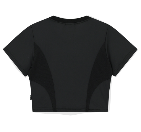 BASIC CROP SPORT JERSEY BLACK