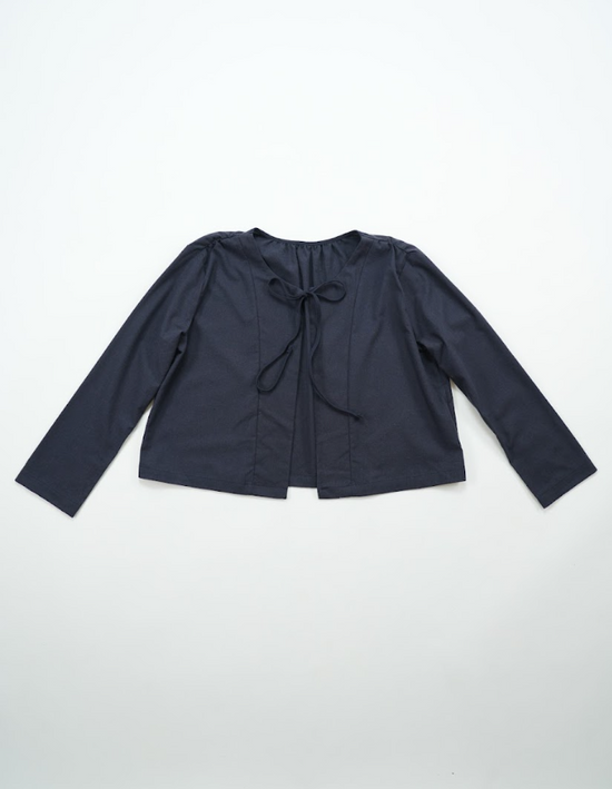 VOLUME SLEEVE STRING CARDIGAN NAVY