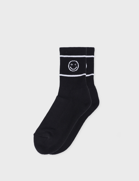 ALAND SMILE LOGO SOCKS BLACK