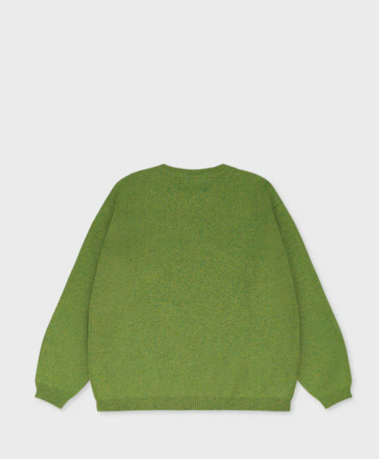 ALAND A LOGO JACQUARD KNIT PULLOVER GREEN