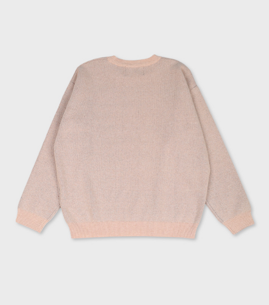 ALAND FISH LOGO JACQUARD KNIT PULLOVER PINK