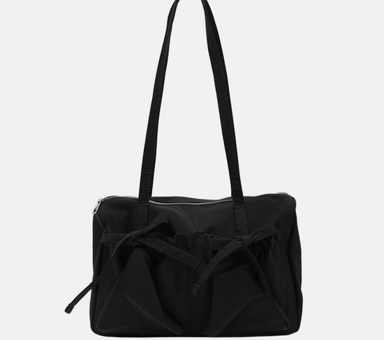 RIBBON POCKET SHOULDER BAG BLACK