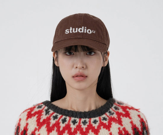 STUDIO3.3 ONE COLOR BALL CAP BROWN