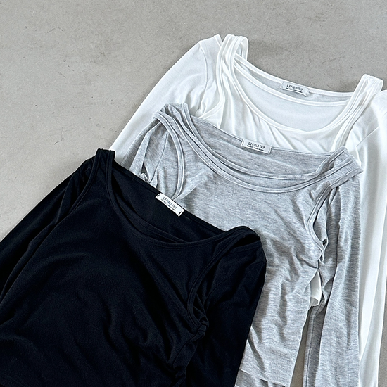 RELAXED LAYERED T-SHIRT BLACK