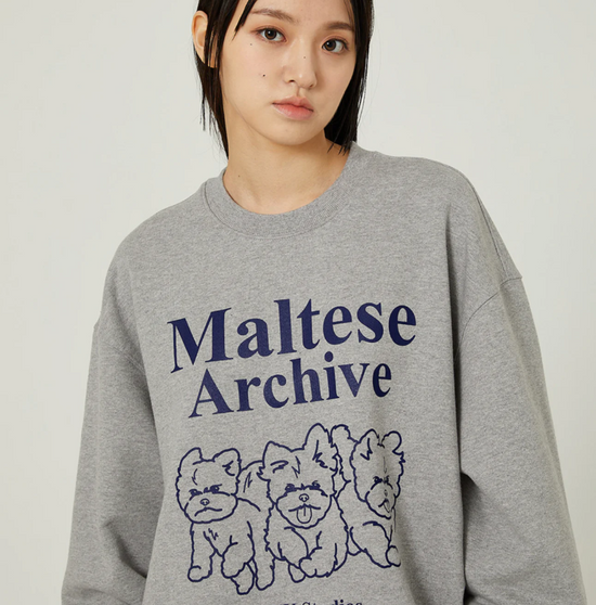 MALTESE ARCHIVE LINE GRAPHIC SWEATSHIRTS LIGHT GREY