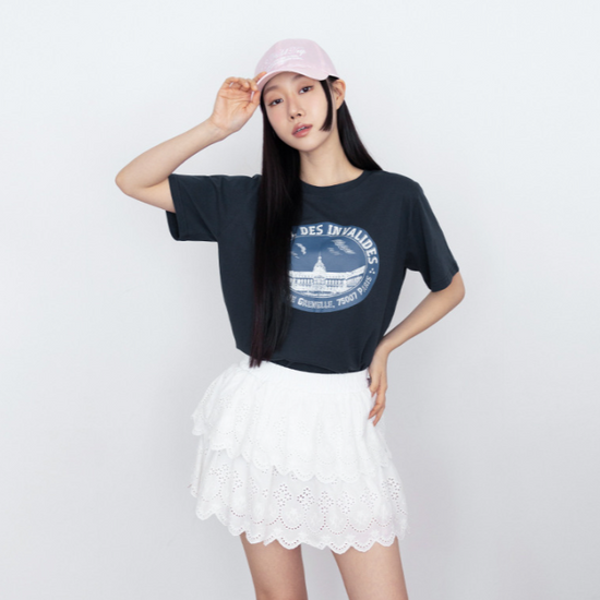 VINTAGE HOTEL HALF SLEEVE T-SHIRT NAVY