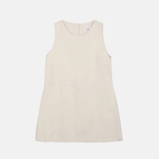 SECTIONED SLEEVELESS DRESS LIGHT BEIGE