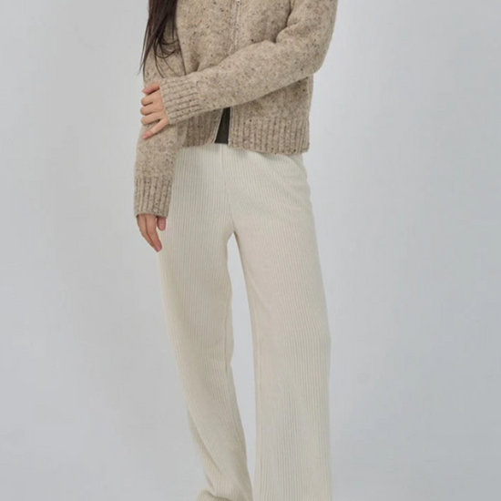 CORDUROY BANDING WIDE PANTS CREAM
