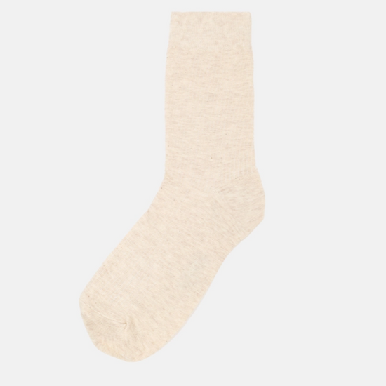 DAILY RIBBED HIGH SOCKS BEIGE