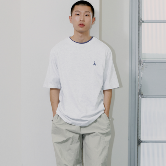 ALAND HI SEOUL LOGO HALF SLEEVE MELANGE IVORY