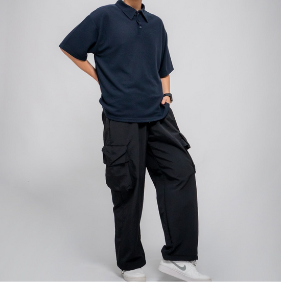 MEN'S LIGHT SHELL NYLON UTILITY PANTS BLACK