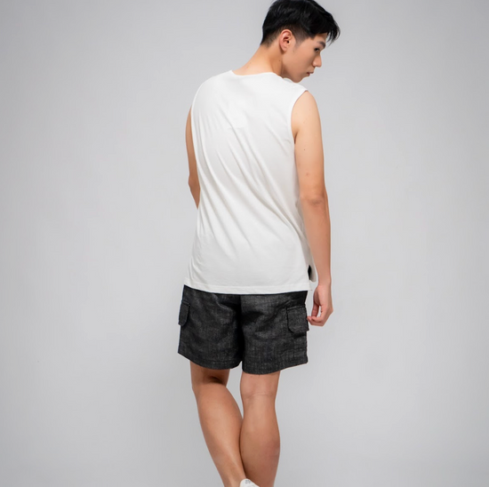MEN'S SIDE SLIT TANK IVORY