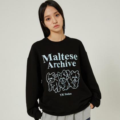 MALTESE ARCHIVE LINE GRAPHIC SWEATSHIRTS BLACK