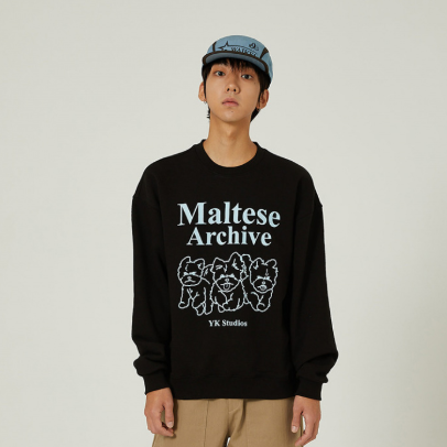 MALTESE ARCHIVE LINE GRAPHIC SWEATSHIRTS BLACK