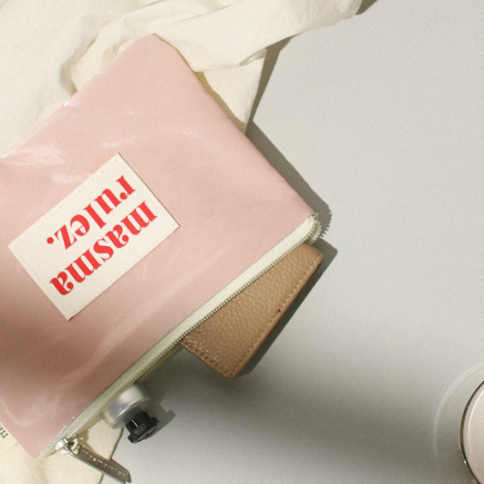 BASIC POUCH GLITTERY PINK