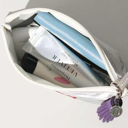 BASIC POUCH GLITTERY SILVER