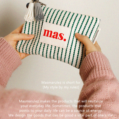 BASIC POUCH WAFFLE STRIPE GREEN