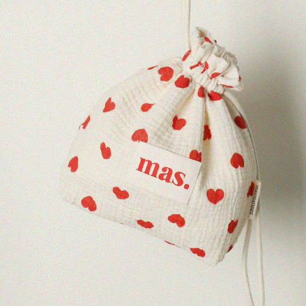 STRING POUCH RED HEART