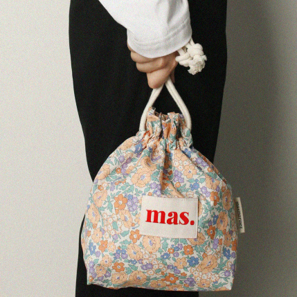 STRING POUCH SPRING FLOWER