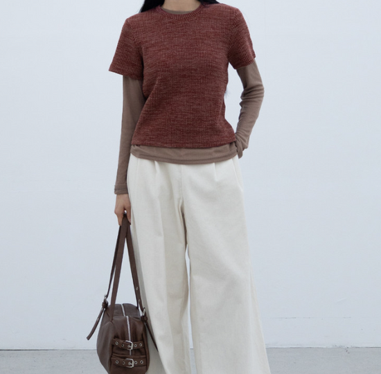 GOLGI HALF SLEEVE T-SHIRT BROWN