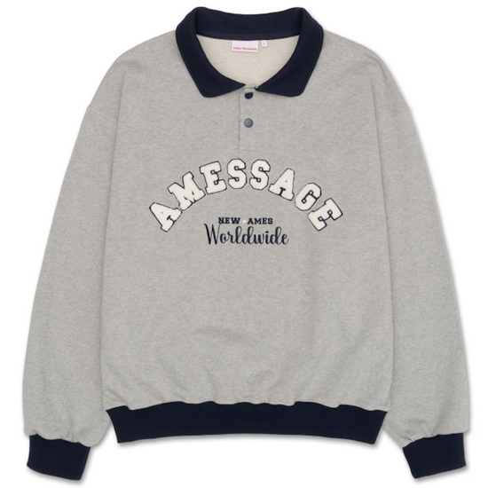 TWOTONE COLLAR SWEATSHIRT GREY