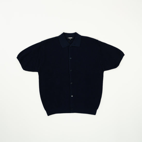 MEN'S WAFFLE KNIT CARDIGAN NAVY