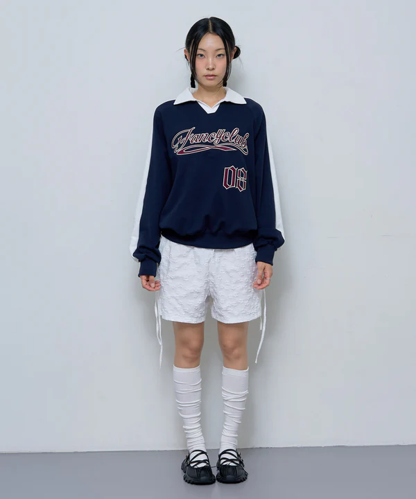 ◇NASTY FANCY CLUB◇ 08 Rugby collar sweatshirt NAVYF24ZB056 BUY NASTY FANCY CLUB Sweatshirt 08 RUGBY COLLAR SWEATSHIRT NAVY
