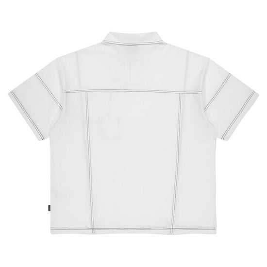 DOUBLE POCKET STITCH PIQUE SHIRT WHITE