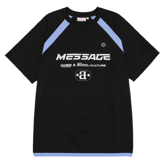 MESSAGE LOGO RAGLAN TEE BLACK