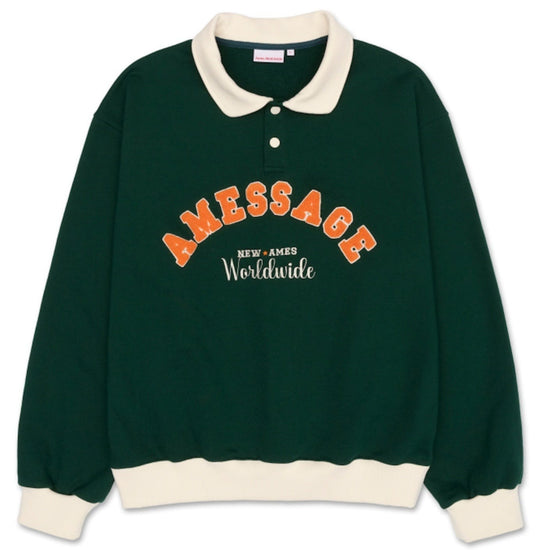 TWOTONE COLLAR SWEATSHIRT GREEN