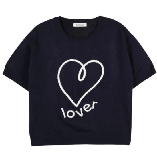 LOVER SWEAT HALF SLEEVE KNIT NAVY