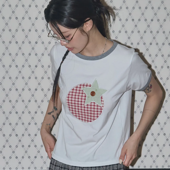 TOMATO PATCH RINGER TEE WHITE