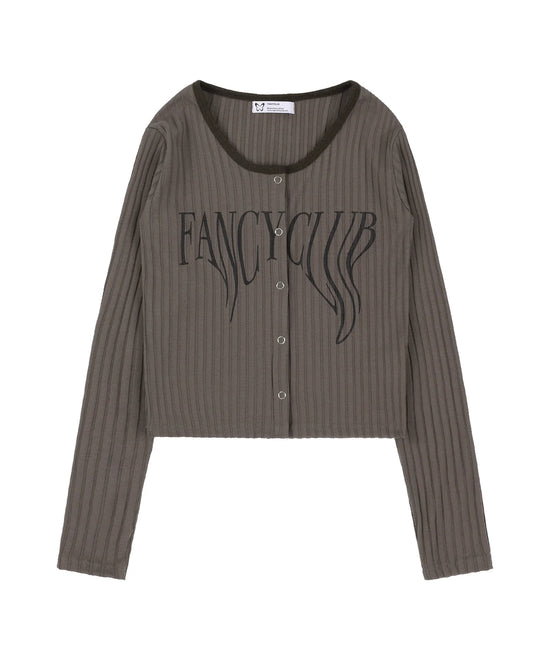 TYPO BASIC LOGO CARDIGAN BROWN