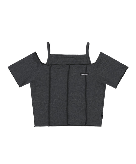 CUT-OUT OFF SHOULDER CHARCOAL