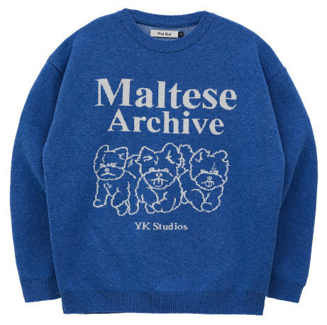 MALTESE ARCHIVE LINE GRAPHICS KNIT BLUE