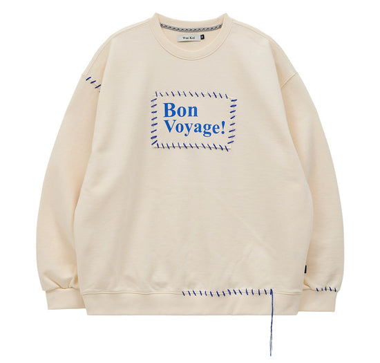 BON VOYAGE HAND STITCH SWEATSHIRTS IVORY