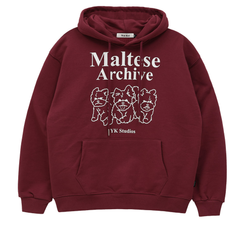 MALTESE ARCHIVE LINE GRAPHIC HOOD BURGUNDY