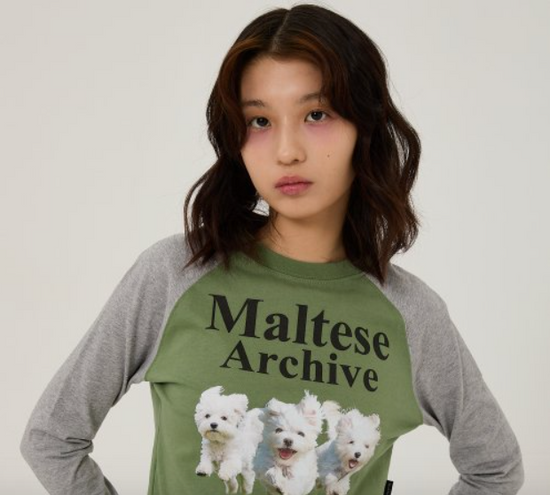 MALTESE ARCHIVE RAGLAN LONG SLEEVE TSHIRTS KHAKI