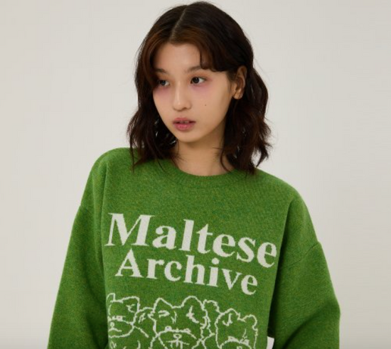 MALTESE ARCHIVE LINE GRAPHICS KNIT MOSS GREEN