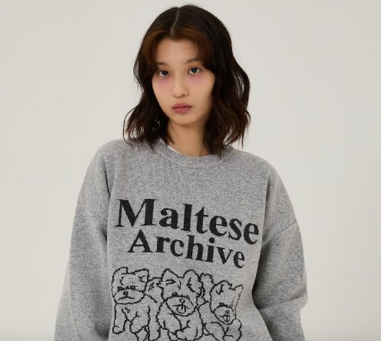 MALTESE ARCHIVE LINE GRAPHICS KNIT GREY