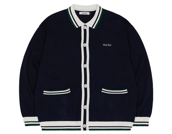 COLOR BLOCK MARINE CARDIGAN NAVY