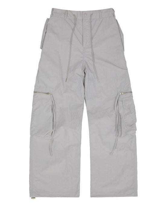 NYLON CARGO STRING PANTS GREY